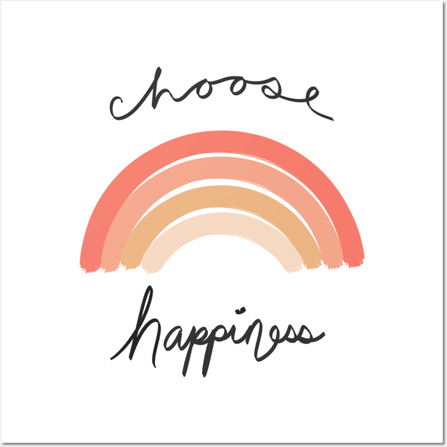 Choose Happiness Minimal Modern Art Shirt and Decor Wall Art by Lunar Scrolls Design